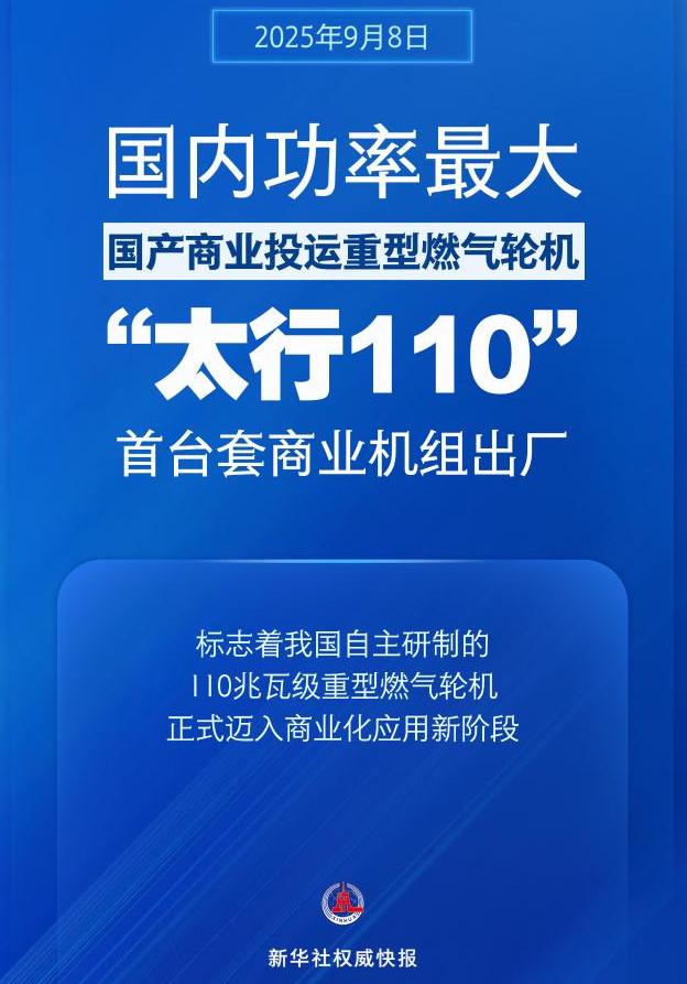 國(guó)內(nèi)功率最大國(guó)產(chǎn)商業(yè)投運(yùn)重型燃?xì)廨啓C(jī)！“太行110”首臺(tái)套商業(yè)機(jī)組出廠